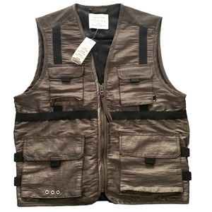 URBAN OUTFITTERS Tactical Utility Vest Iridescent Mesh Lining Size Small New